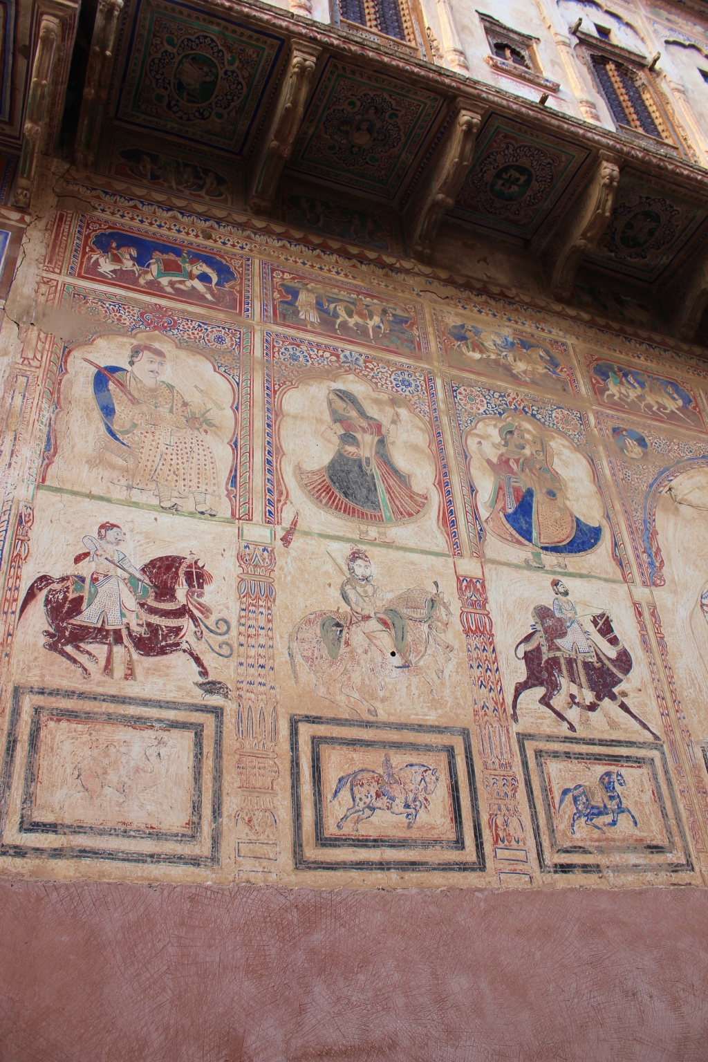 frescoes, yore, mandawa, rajasthan, india